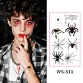 Realistic 3D spider and spider web temporary tattoo stickers for Halloween costumes - Style WS-311
