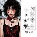 Waterproof 3D spider and cobweb temporary tattoo stickers for Halloween makeup - Style WS-312
