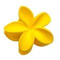 Large matte yellow plumeria flower hair claw clip for elegant hair styling - Frosted Bauhinia Flower Claw Clip [golden Yellow]