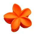 Large matte orange flower hair claw clip for elegant hair updo and ponytail styling - Matte Bauhinia Flower Claw Clip [orange]