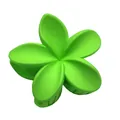 Large matte green plumeria flower hair claw clip for elegant bun and ponytail styling - Frosted Bauhinia Flower Clip [fruit Green]