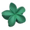 Large matte green plumeria flower hair claw clip for elegant back head ponytail styling - Frosted Bauhinia Flower Claw Clip [green]