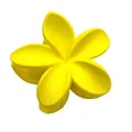 Large matte yellow plumeria flower hair claw clip for elegant updos and hairstyles - Matte Bauhinia Flower Claw Clip [lemon Yellow]