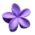 Large matte purple flower hair claw clip with a stylish five-petal frangipani design - Frosted Bauhinia Flower Claw Clip [purple]