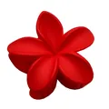 Large red matte flower hair claw clip for elegant hairstyles and ponytail updos - Frosted Bauhinia Flower Claw Clip [red]