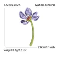 Elegant purple enamel lotus brooch with measurements of 5.5x2.8cm and 8.7g weight info - Purple