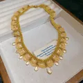 Elegante vintage kralen kant ketting in hofstijl met gouden en amber glaskralen - Ketting / Bruin