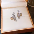 Dettaglio di clip per orecchie argentate con zirconi a forma di stella brillante - Stile a Clip / Argento