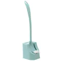 Ergonomic long handle toilet brush and holder set in mint green for bathroom cleaning - Toilet Brush + Base Set