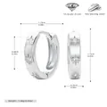 Elegantes pendientes de aro de plata 925 con motivos de estrellas de ocho puntas y circón - Plata 925 chapada en oro blanco