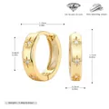 Elegantes pendientes de aro de plata de ley S925 chapados en oro con estrella y circón - Plata 925 chapada en oro amarillo