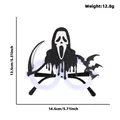 Occhiali decorativi per feste Halloween Ghostface con pipistrelli e falce, 14,5x13,5 cm - Stile Mietitore con Falce / Taglia unica