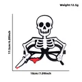 Griezelige Halloween skelet bril met bloederig mes voor unieke party foto rekwisieten - Eén maat / Schedel Dolk Stijl C