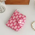 Cute pink fabric coin purse with dark pink bow pattern and snap closure SKU variant - Pink Bowknot