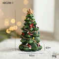Mini árbol de Navidad de resina verde con efecto nieve y estrella dorada arriba - Árbol de Navidad Verde Pequeño