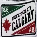 Bestickter Calgary Stampede City Souvenir-Aufnäher im Vintage-Stil mit Ahornblatt - Rechteck