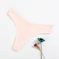 String en coton côtelé rose clair pour femme avec taille basse et tissu respirant confortable - XXL(34) / Bas / Rose
