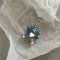 Adorably cute blue and white resin bear-shaped hair clip for stylish hair accessorizing - Bear Shape Hair Clip / Transparent Blue