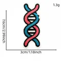 Roze en blauwe DNA-helix geborduurde patch voor kledingdecoratie in wetenschappelijk thema - DNA Dubbele Helix Stijl (2#)