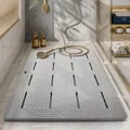Grijze EVA-schuim badmat antislip met afvoergaten en massagetextuur voor gebruik in de douche - Grijs / 85*60cm