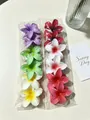 Set di mollette per capelli a forma di plumeria colorata per acconciature da spiaggia - Confezione a Sei Colori 8cm / Set da 12