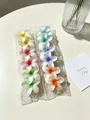 Set di 10 mollette per capelli a forma di fiori di frangipane colorati con sfumature - Serie Perlata 8cm / Set da 12