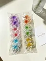 Set di mollette per capelli a forma di fiori di frangipane traslucidi in colori vivaci - Serie Trasparente 8cm / Set da 12