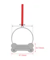 Metal bone-shaped pet memorial ornament with photo frame and red ribbon measurements - Silver Pet Memorial Ornament (SD023-SR)
