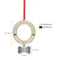 Customizable heat transfer bone-shaped pet tag with round photo frame ornament set - Metal Pet Christmas Ornament (SD022)