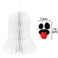 White ghost honeycomb paper hanging decoration with cartoon face card for Halloween party - White Ghost Hanging Decor (Y-00676-3)