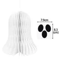 White paper honeycomb ghost hanging decoration with DIY black oval facial stickers - White Ghost with Stickers (Y-00676-4)