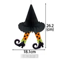Halloween honeycomb witch hat hanging decoration with polka dot legs - 26cm - Polka Dot Witch Legs (Y-00676-1)