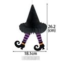 Hanging witch hat and legs honeycomb paper decoration for Halloween party decor - Striped Witch Legs (Y-00676-2)
