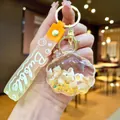 Porte-clés créatif en forme de coquillage avec sable réel et sangle jaune Bubble - Corde Dégradée [Jaune] Petit Conque + Coquillage