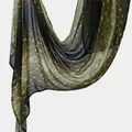 Elegant olive green rayon printed headscarf with ethnic pattern and soft drape - Green Gradient Ethnic Style (YW446-3#) / 180x70cm