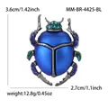 Blauer Emaille-Käfer-Anstecknadel-Brosche mit funkelnden Kristallen für Anzüge - Blau