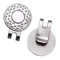 Marcador de pelota de golf magnético plateado con clip de sombrero en acero inoxidable duradero - Plateado 25mm