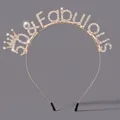 Funkelnder goldener 50 & Fabulous Haarreif mit Strass für das 50. Geburtstagskind - Gold