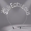 Funkelndes silbernes 50 & Fabulous Strass-Stirnband für die 50. Geburtstagsfeier - Silber