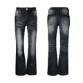 Detaillierte Vorder- und Rückansicht der Slim-Flare-Jeans für Herren in Schwarz - 63629 / 28