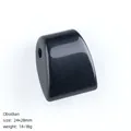 Polished black obsidian axe shaped trapezoid pendant bead for DIY jewelry making projects - 1 Piece (24x28mm) / Obsidian