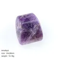 Natural amethyst fan-shaped trapezoid pendant bead for DIY handmade jewelry crafts - 1 Piece (24x28mm) / Amethyst