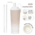 830 ml isolierter Edelstahlbecher mit Keramikbeschichtung und praktischem Magnetgriff - 830ml / Milchtee Verlauf