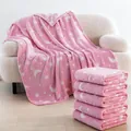 Morbida coperta in flanella rosa fluorescente con motivi di luna e stelle per divano - 70*100CM / Stella Rosa