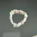 Handcrafted Jingdezhen ceramic bracelet featuring pink crackle beads and white stars - 1054-02 Cherry Blossom Pink Style