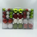 100pcs Christmas ball ornaments set in red, green, white for holiday tree decoration. - 100pcs Pack / Red, Fruit Green & White