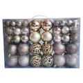 100-piece gold and champagne Christmas ball ornaments set in assorted sizes and textures - 100pcs Pack / Champagne