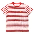 T-shirt classica da uomo a righe rosse e bianche con taschino sul petto e girocollo. - S / Tops / Rosso