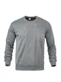 Dettaglio di felpa grigia da uomo a maniche lunghe con patchwork di velluto e taschino - S / Tops / Grigio