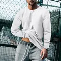 Maglia Henley da uomo a maniche lunghe slim fit bianca con scollatura a bottoni vintage - S / Tops / Bianco